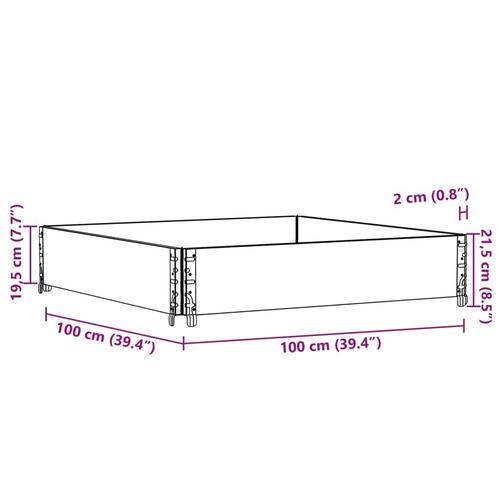 Palleramme 100x100 cm massivt fyrretræ brun