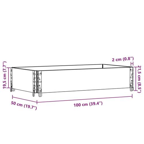 Palleramme 100x50 cm massivt fyrretræ brun