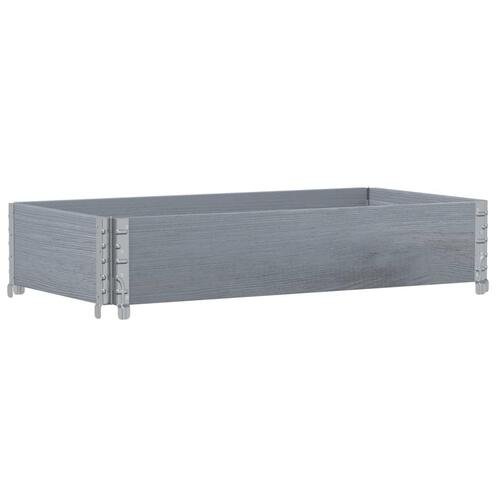 Palleramme 100x50 cm massivt fyrretræ grå