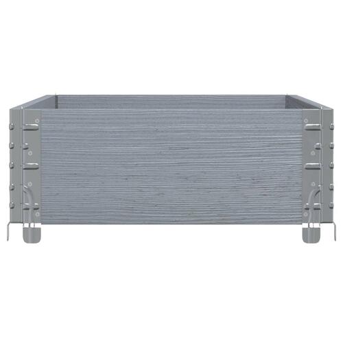 Palleramme 100x50 cm massivt fyrretræ grå