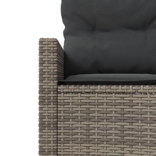 Sofasæt til haven 2 dele halvrund polyrattan grå