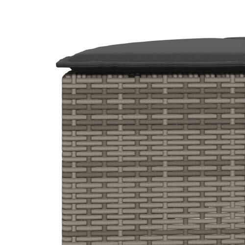 Sofasæt til haven 2 dele halvrund polyrattan grå