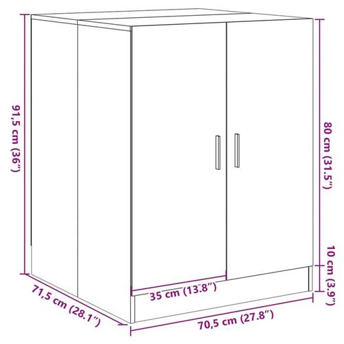 Vaskemaskineskab 70,5x71,5x91,5 cm sonoma-eg