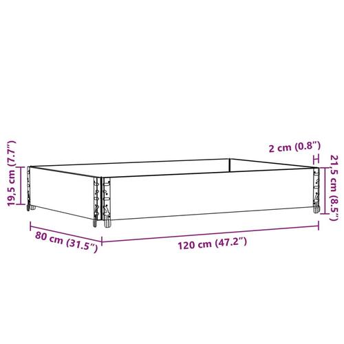 Palleramme 120x80 cm massivt fyrretræ sort