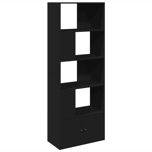 Bogreol 70x36x189 cm konstrueret træ sort