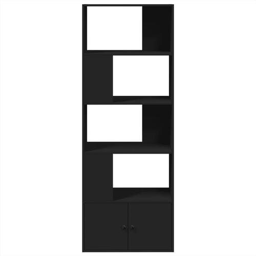 Bogreol 70x36x189 cm konstrueret træ sort