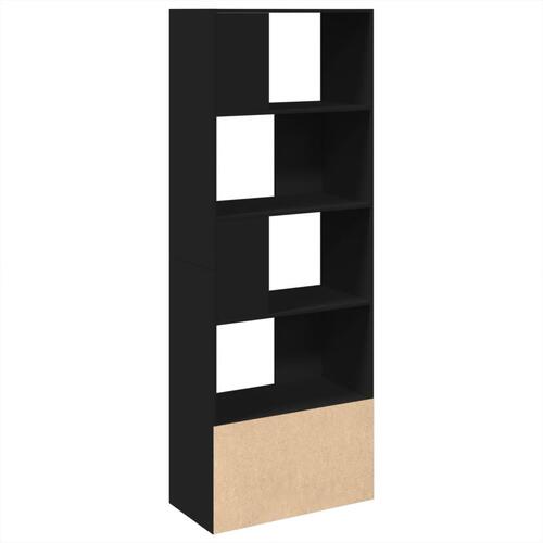 Bogreol 70x36x189 cm konstrueret træ sort