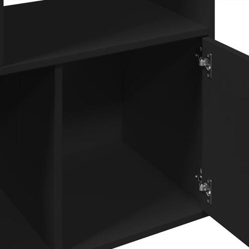 Bogreol 70x36x189 cm konstrueret træ sort