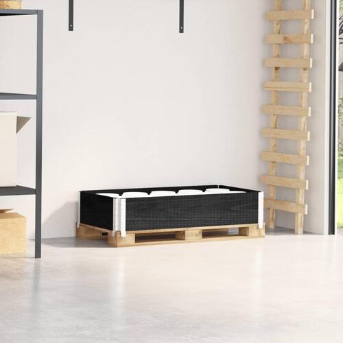 Palleramme 100x50 cm massivt fyrretræ sort