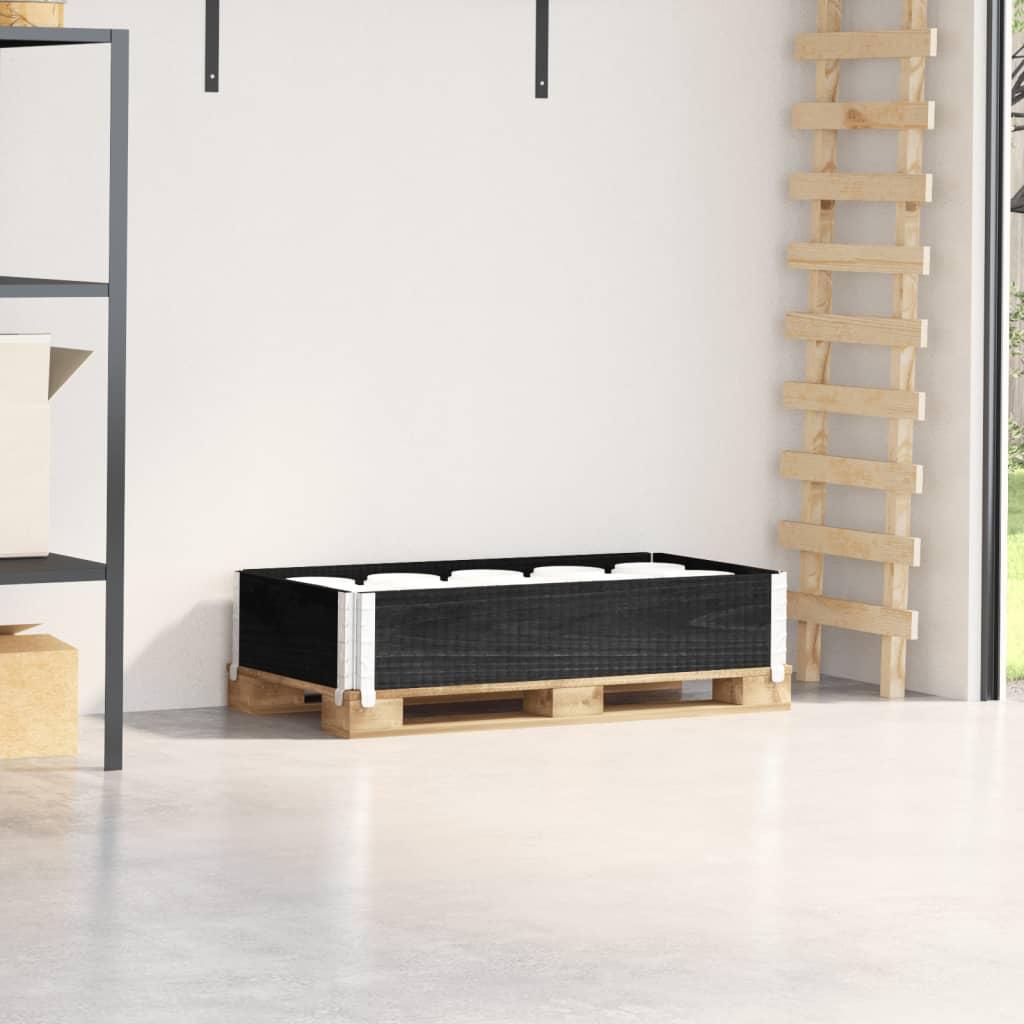Palleramme 100x50 cm massivt fyrretræ sort