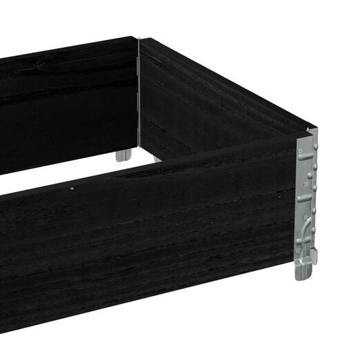 Palleramme 100x50 cm massivt fyrretræ sort