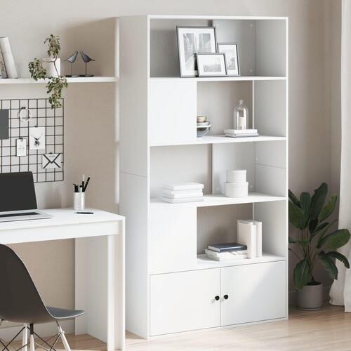 Bogreol 100x36x189 cm konstrueret træ hvid