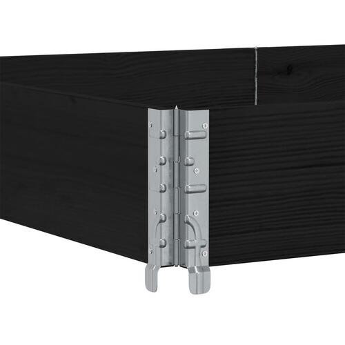 Palleramme 150x100 cm massivt fyrretræ sort