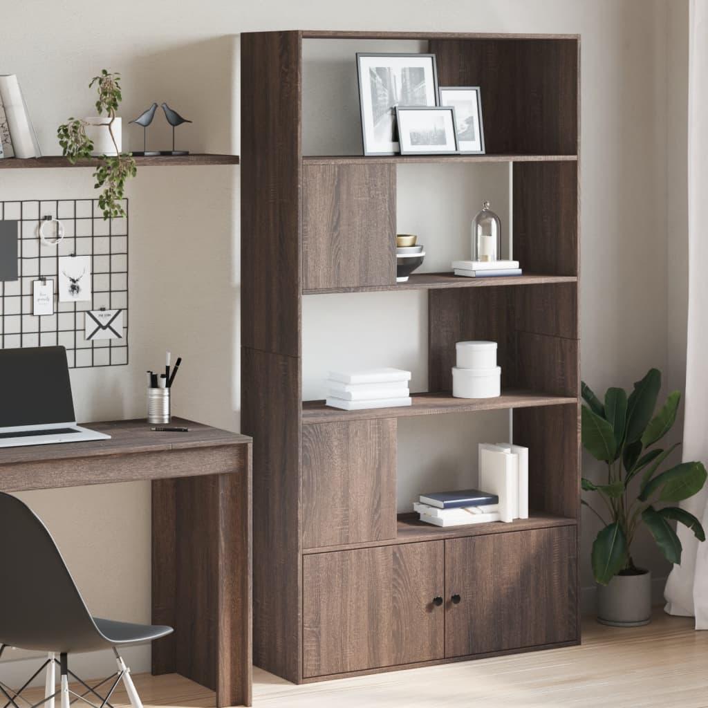 Bogreol 100x36x189 cm konstrueret træ brun egetræsfarve