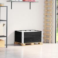 Pallerammer 2 stk. 80x60 cm massivt fyrretræ sort