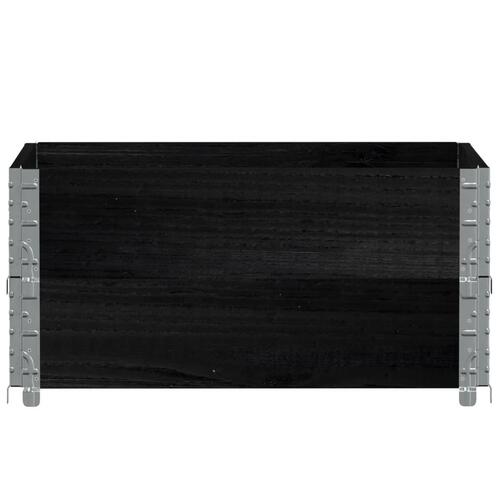 Pallerammer 2 stk. 80x60 cm massivt fyrretræ sort
