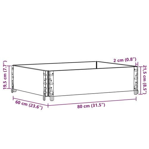 Palleramme 80x60 cm massivt fyrretræ