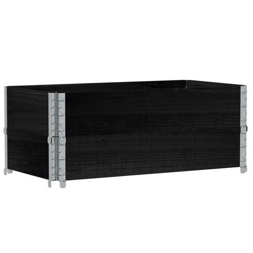 Pallerammer 2 stk. 100x50 cm massivt fyrretræ sort