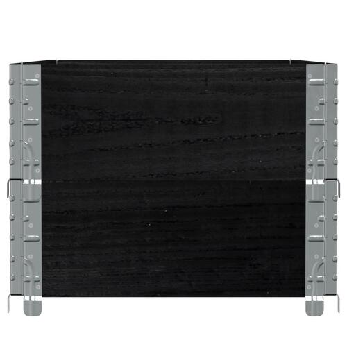 Pallerammer 2 stk. 100x50 cm massivt fyrretræ sort