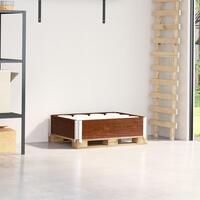 Palleramme 80x60 cm massivt fyrretræ brun