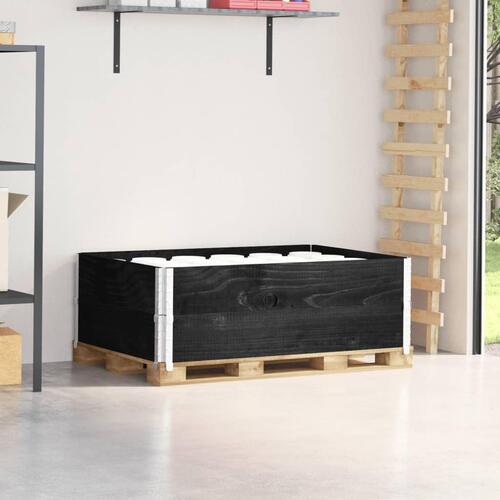 Pallerammer 2 stk. 120x80 cm massivt fyrretræ sort