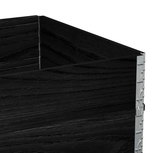 Pallerammer 2 stk. 120x80 cm massivt fyrretræ sort