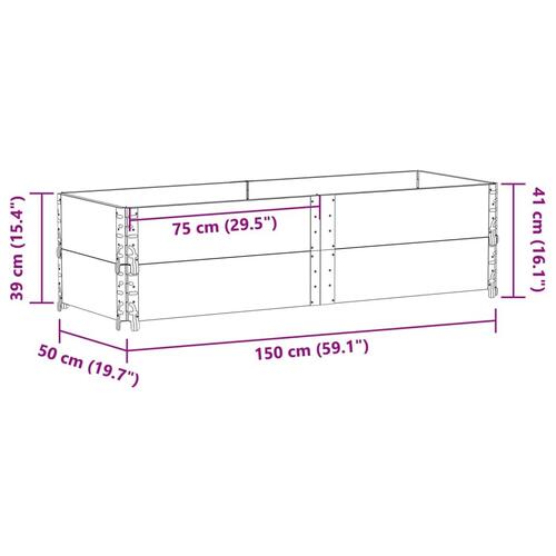 Pallerammer 2 stk. 150x50 cm massivt fyrretræ