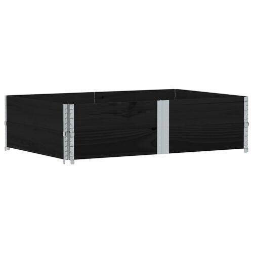 Pallerammer 2 stk. 150x100 cm massivt fyrretræ sort