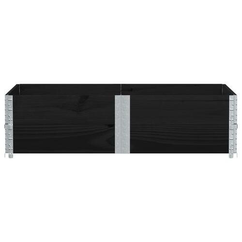 Pallerammer 2 stk. 150x100 cm massivt fyrretræ sort
