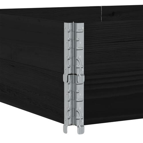 Pallerammer 2 stk. 150x100 cm massivt fyrretræ sort