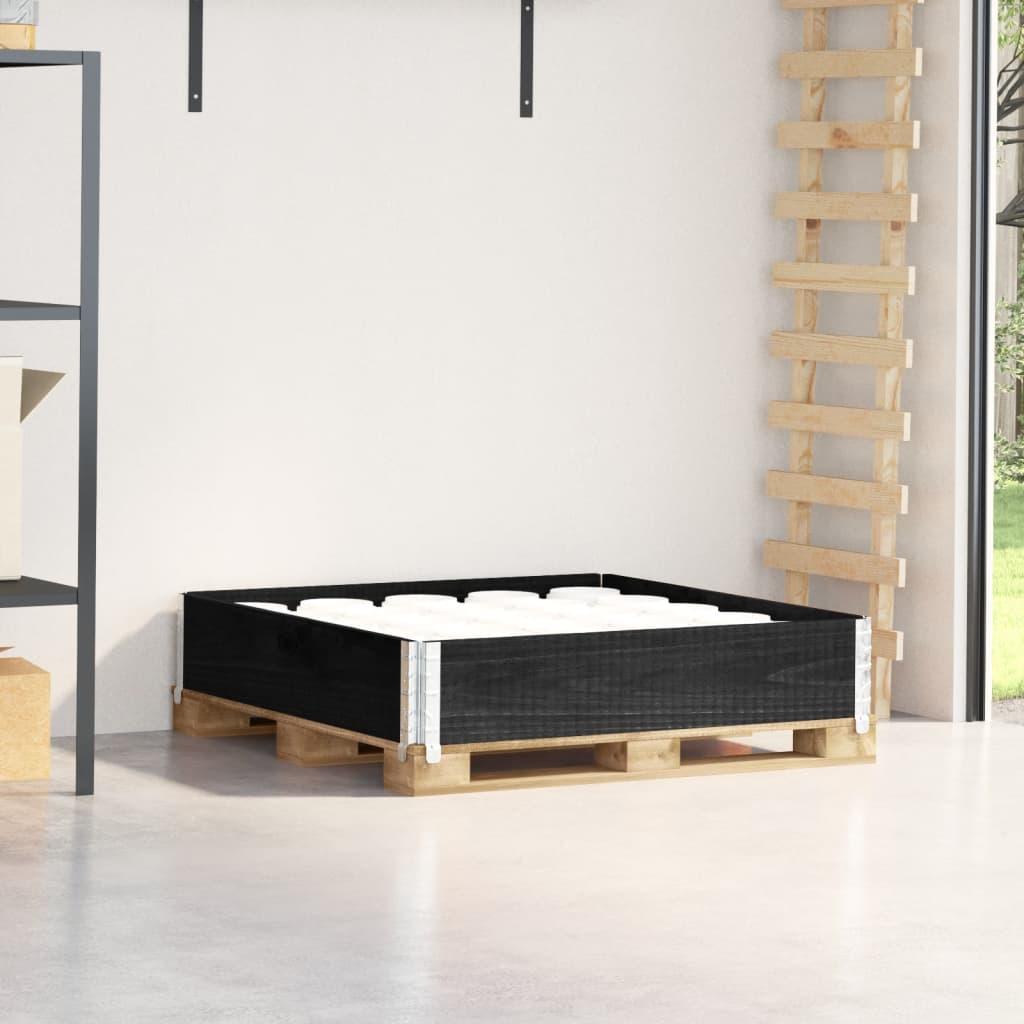 Palleramme 100x100 cm massivt fyrretræ sort