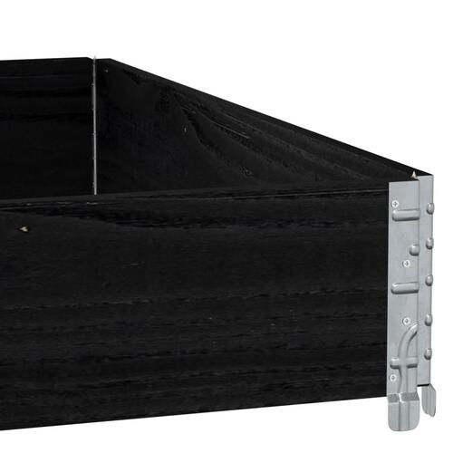 Palleramme 100x100 cm massivt fyrretræ sort