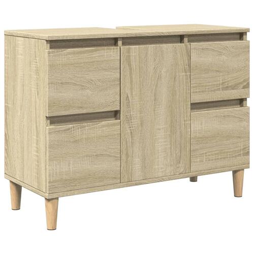 Underskab til håndvask 80x33x60 cm konstrueret træ sonoma-eg