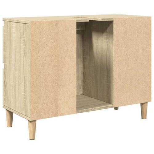 Underskab til håndvask 80x33x60 cm konstrueret træ sonoma-eg