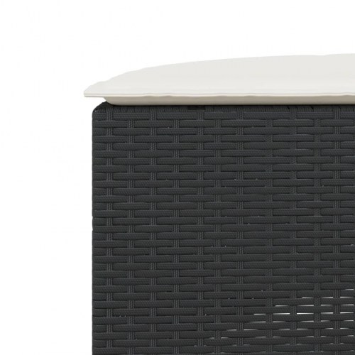 Sofasæt til haven 2 dele halvrund polyrattan sort