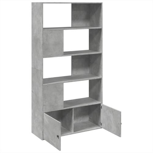 Bogreol 100x36x189 cm konstrueret træ betongrå