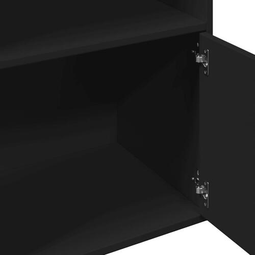 Bogreol 100x36x189 cm konstrueret træ sort