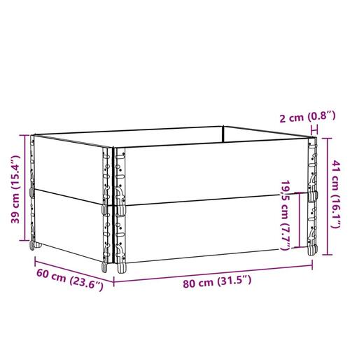 Pallerammer 2 stk. 80x60 cm massivt fyrretræ