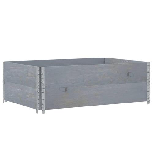 Pallerammer 2 stk. 120x80 cm massivt fyrretræ grå