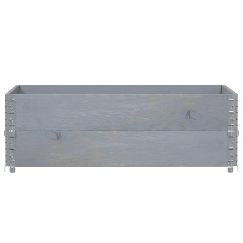 Pallerammer 2 stk. 120x80 cm massivt fyrretræ grå