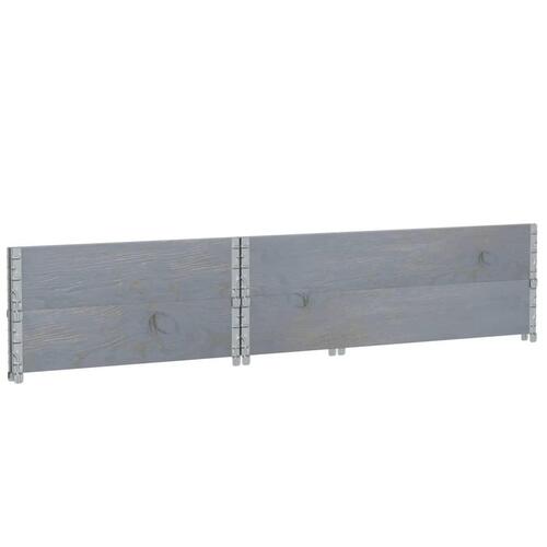 Pallerammer 2 stk. 120x80 cm massivt fyrretræ grå