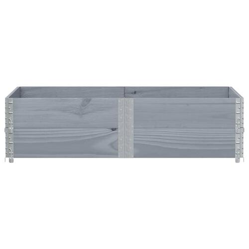 Pallerammer 2 stk. 150x100 cm massivt fyrretræ grå