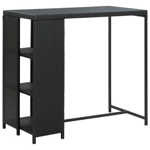 Barsæt til haven 3 dele med hynder polyrattan sort