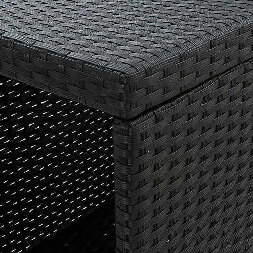 Barsæt til haven 3 dele med hynder polyrattan sort