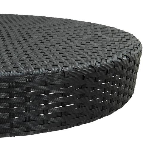 Barsæt til haven 5 dele med hynder polyrattan sort