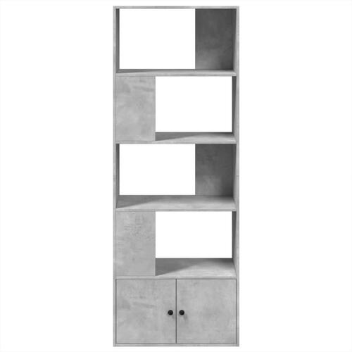 Bogreol 70x36x189 cm konstrueret træ betongrå