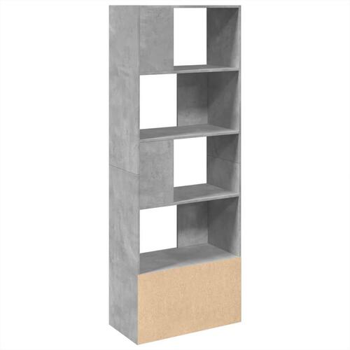 Bogreol 70x36x189 cm konstrueret træ betongrå