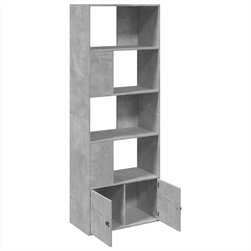 Bogreol 70x36x189 cm konstrueret træ betongrå