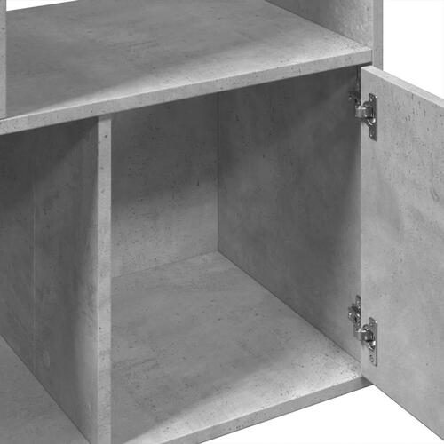 Bogreol 70x36x189 cm konstrueret træ betongrå