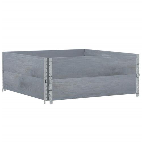Pallerammer 2 stk. 100x100 cm massivt fyrretræ grå